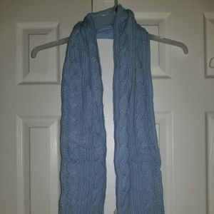 NWOT powder blue pom pom scarf